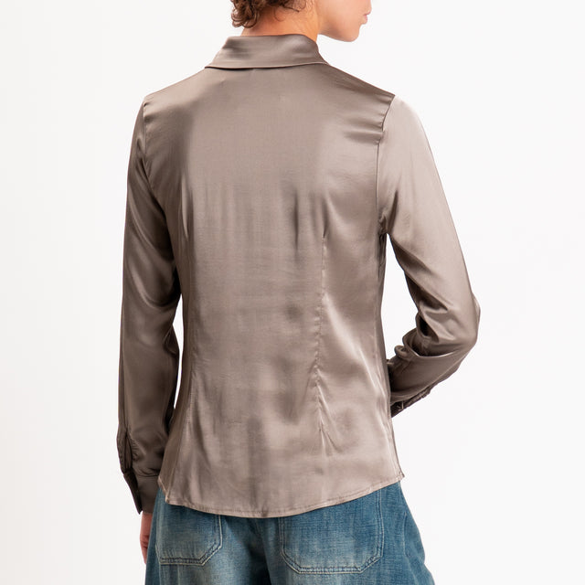 Zeroassoluto-Camicia CAROLA raso di viscosa super stretch - taupe
