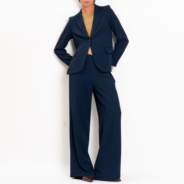 Zeroassoluto-Completo giacca + pantalone tessuto fluido - blu