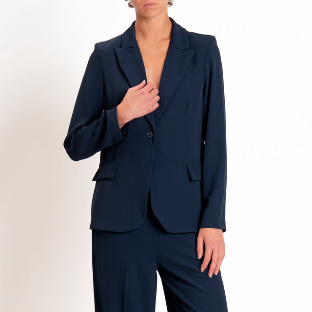 Zeroassoluto-Completo giacca + pantalone tessuto fluido - blu