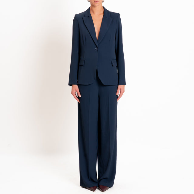 Zeroassoluto-Completo giacca + pantalone tessuto fluido - blu