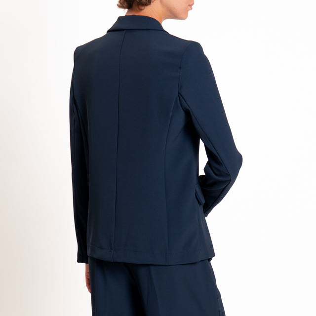 Zeroassoluto-Completo giacca + pantalone tessuto fluido - blu