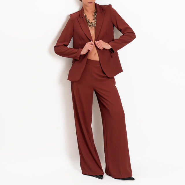 Zeroassoluto-Completo giacca + pantalone tessuto fluido - brick