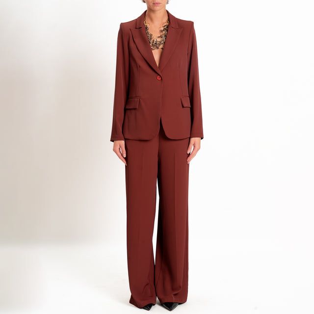 Zeroassoluto-Completo giacca + pantalone tessuto fluido - brick