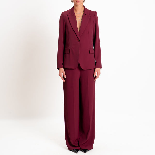 Zeroassoluto-Completo giacca + pantalone tessuto fluido - marsala