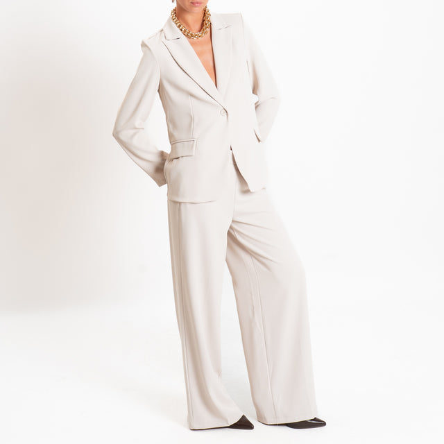 Zeroassoluto-Completo giacca + pantalone tessuto fluido - mastice