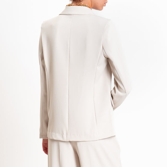 Zeroassoluto-Completo giacca + pantalone tessuto fluido - mastice