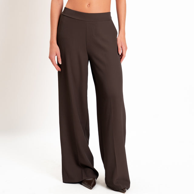 Zeroassoluto-Completo giacca + pantalone tessuto fluido - moro