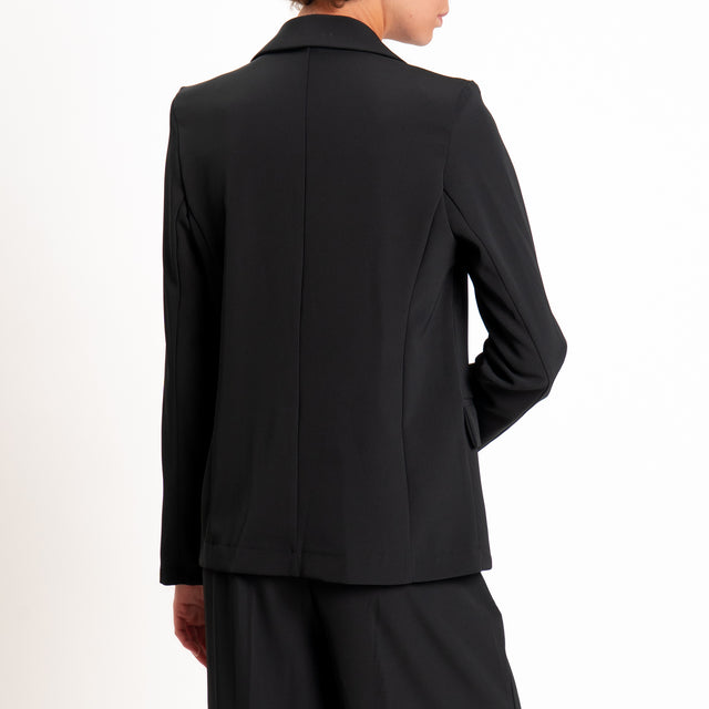 Zeroassoluto-Completo giacca + pantalone tessuto fluido - nero