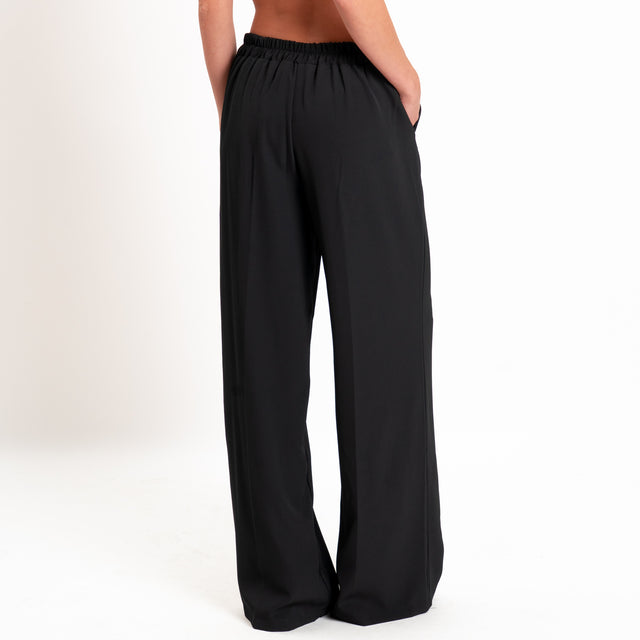 Zeroassoluto-Completo giacca + pantalone tessuto fluido - nero