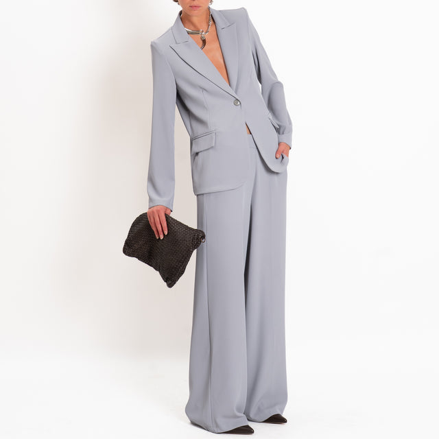 Zeroassoluto-Completo giacca + pantalone tessuto fluido - perla