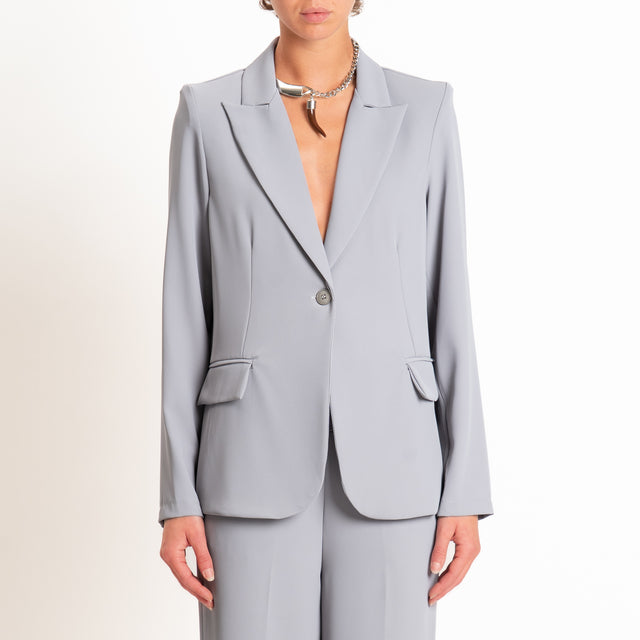 Zeroassoluto-Completo giacca + pantalone tessuto fluido - perla