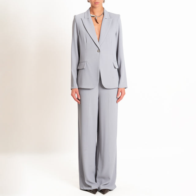 Zeroassoluto-Completo giacca + pantalone tessuto fluido - perla