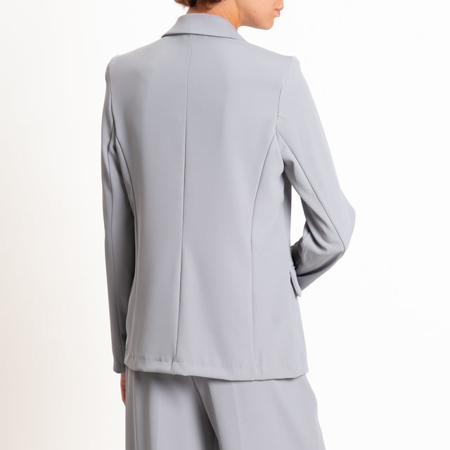 Zeroassoluto-Completo giacca + pantalone tessuto fluido - perla