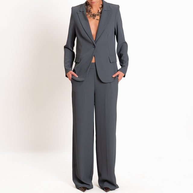Zeroassoluto-Completo giacca + pantalone tessuto fluido - piombo