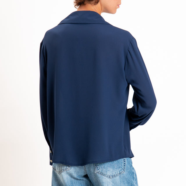 Zeroassoluto-Camicia CLAY MANO SETA - blu