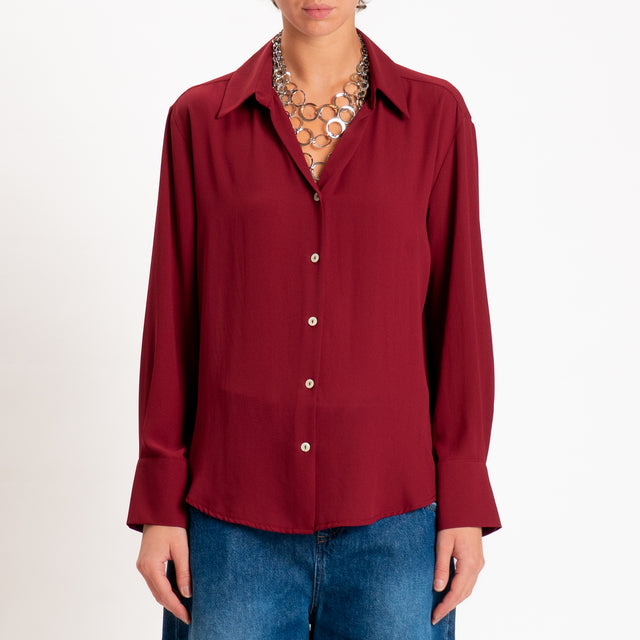 Zeroassoluto-Camicia CLAY MANO SETA - marsala