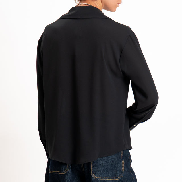Zeroassoluto-Camicia CLAY MANO SETA - nero