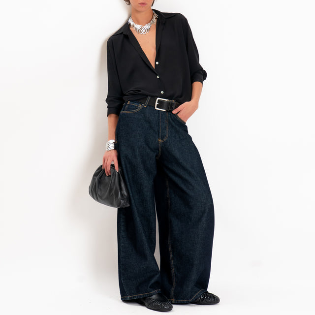Zeroassoluto-Camicia CLAY MANO SETA - nero