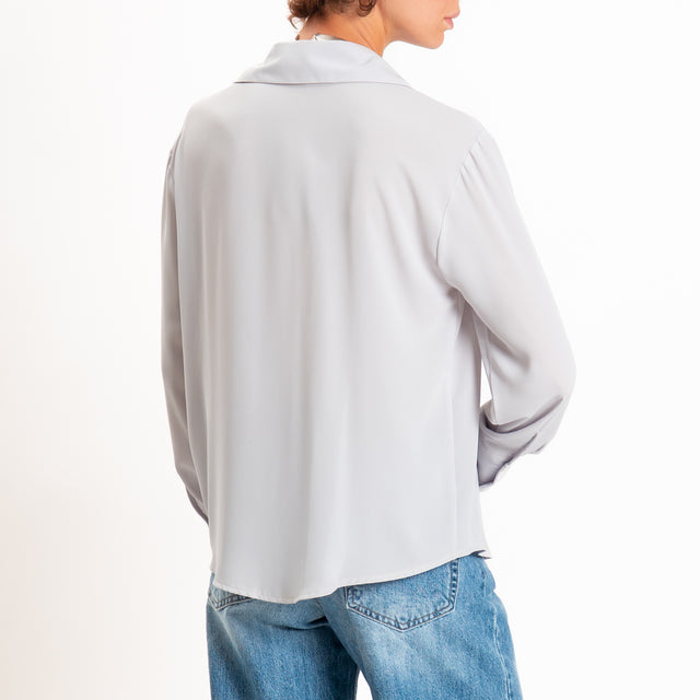 Zeroassoluto-Camicia CLAY MANO SETA - perla