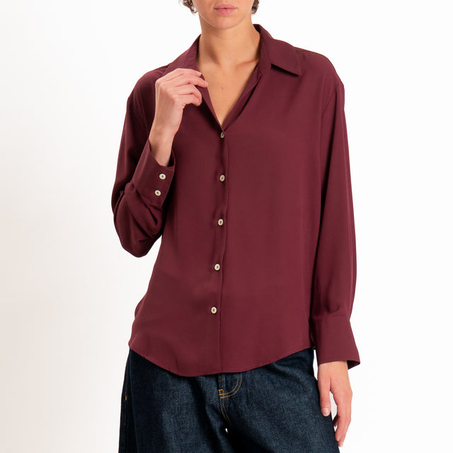 Zeroassoluto-Camicia CLAY MANO SETA - vino
