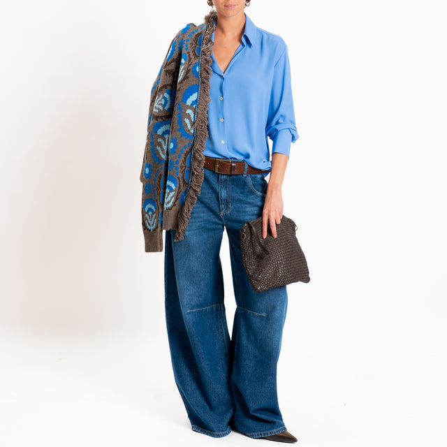 Zeroassoluto-Camicia CLAY MANO SETA - azzurro