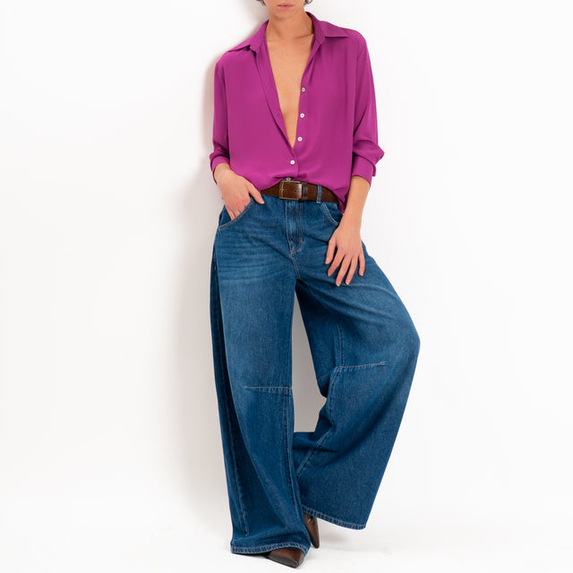 Zeroassoluto-Camicia CLAY MANO SETA - ciclamino