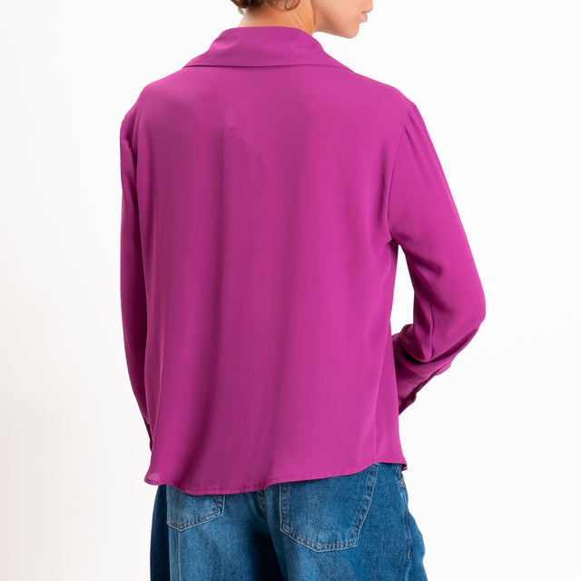 Zeroassoluto-Camicia CLAY MANO SETA - ciclamino