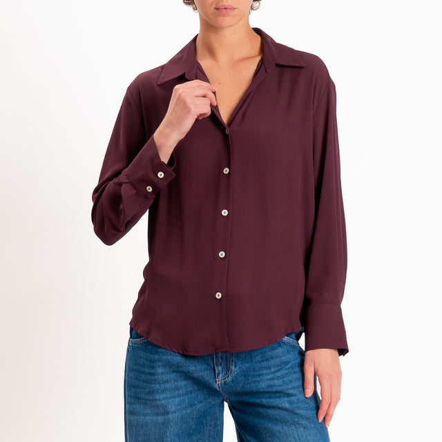 Zeroassoluto-Camicia CLAY MANO SETA - merlot
