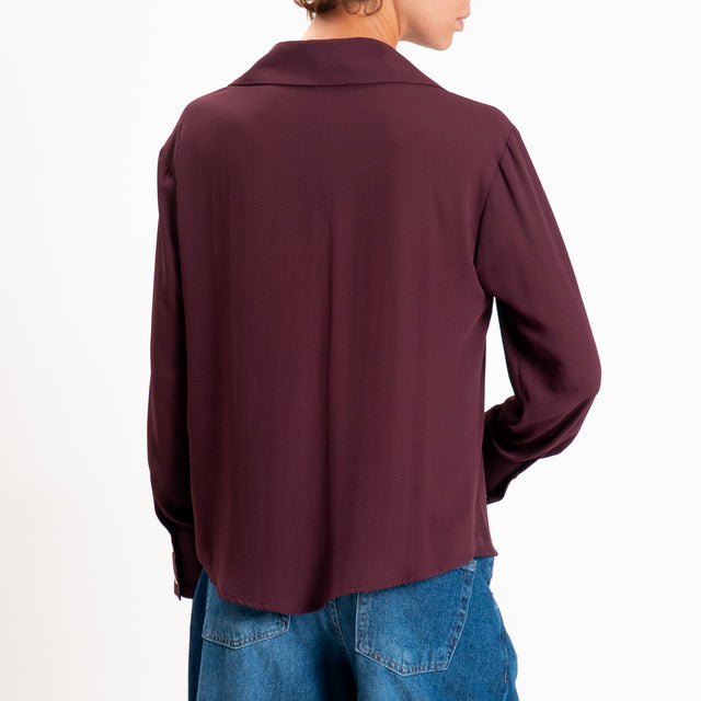 Zeroassoluto-Camicia CLAY MANO SETA - merlot
