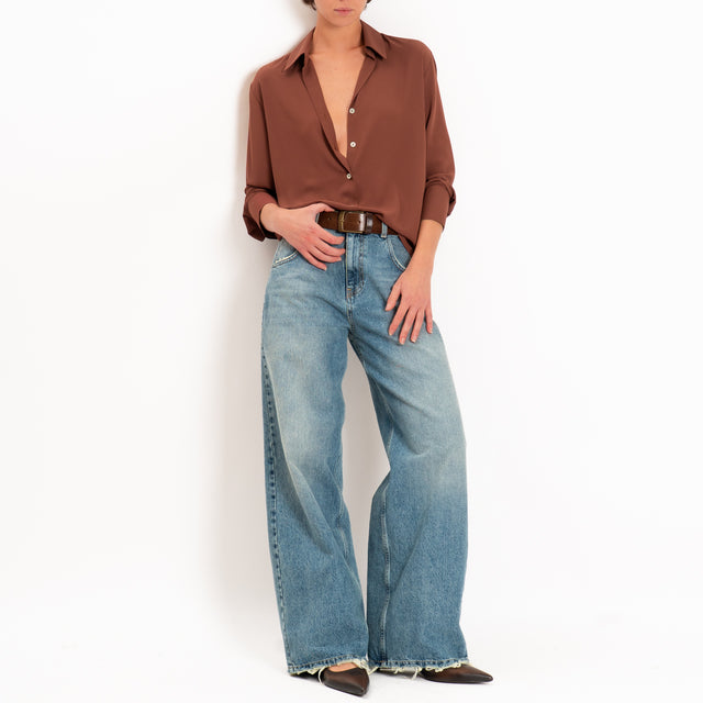 Zeroassoluto-Camicia CLAY MANO SETA - sigaro