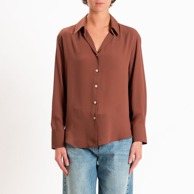 Zeroassoluto-Camicia CLAY MANO SETA - sigaro