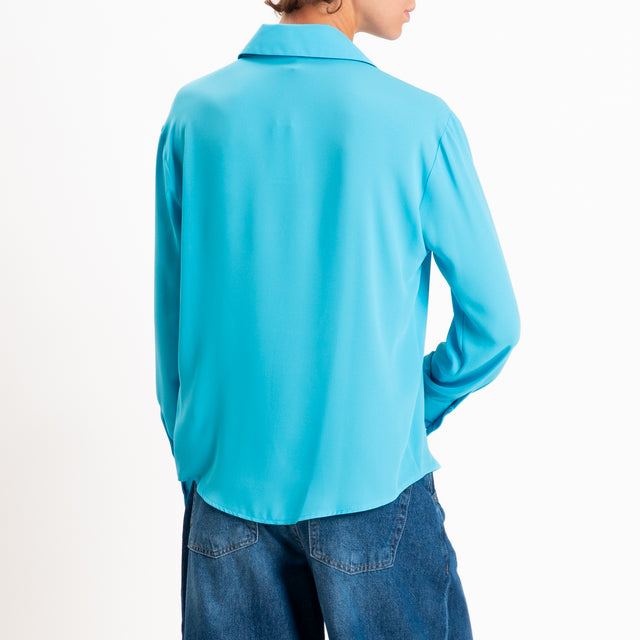 Zeroassoluto-Camicia CLAY MANO SETA - turchese