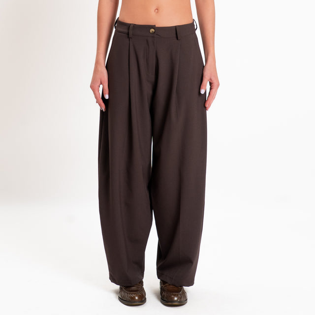 Zeroassoluto-Pantalone GENNY comfort elasticizzato - moro