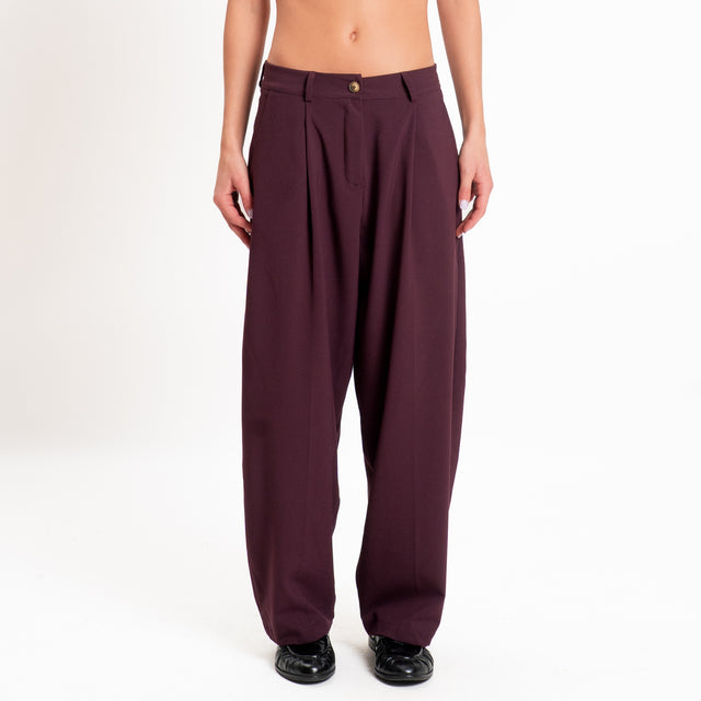 Zeroassoluto-Pantalone GENNY comfort elasticizzato - vino