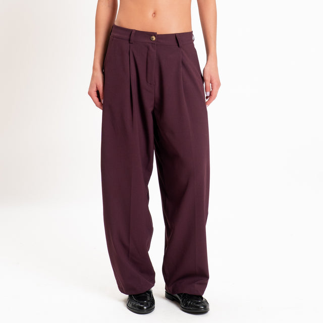 Zeroassoluto-Pantalone GENNY comfort elasticizzato - vino