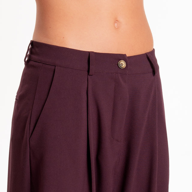 Zeroassoluto-Pantalone GENNY comfort elasticizzato - vino