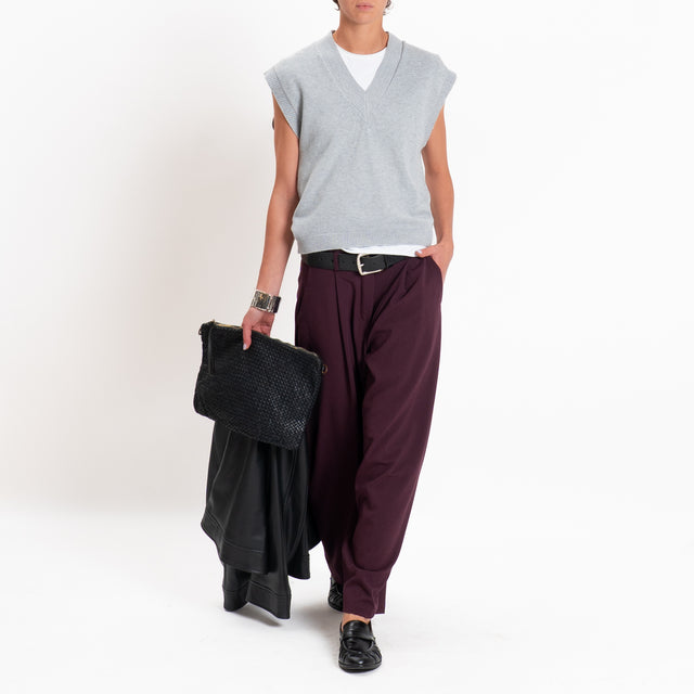 Zeroassoluto-Pantalone GENNY comfort elasticizzato - vino