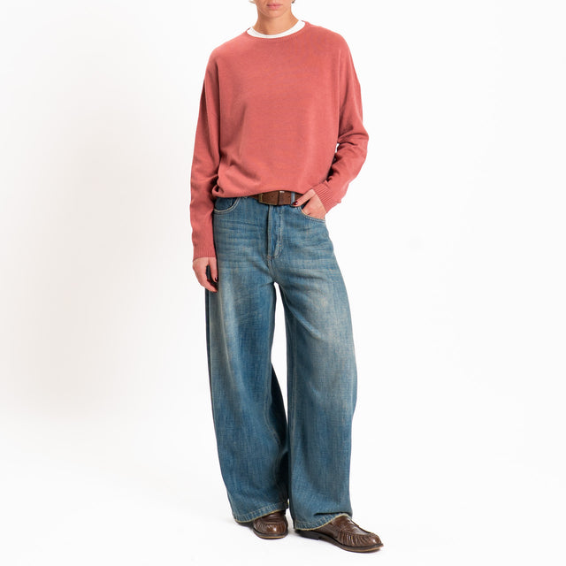 Zeroassoluto-Maglia scatola girocollo - lipstick