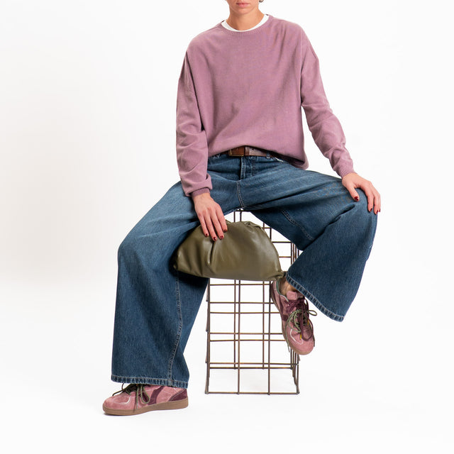 Zeroassoluto-Maglia scatola girocollo - mauve