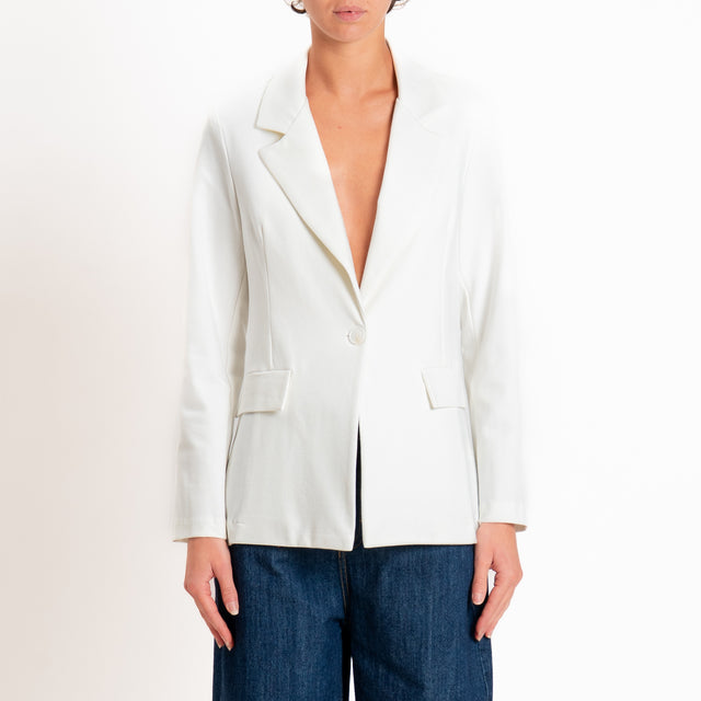Zeroassoluto-Giacca JENNY punto milano con spalline - latte