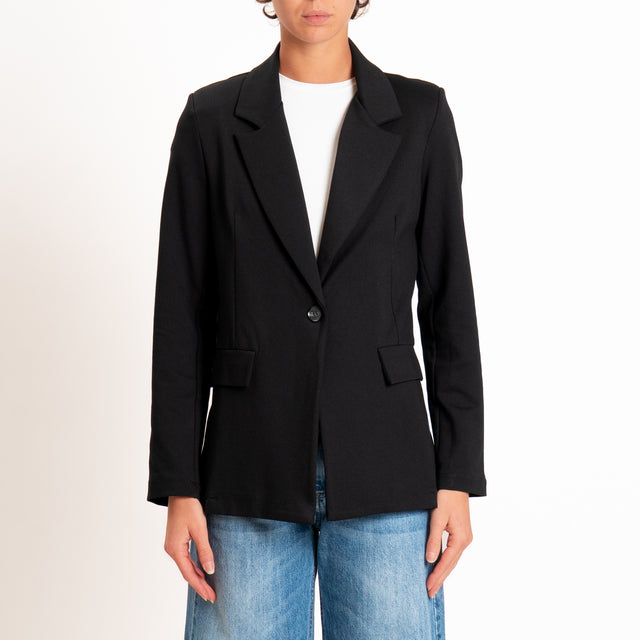 Zeroassoluto-Giacca JENNY punto milano con spalline - nero