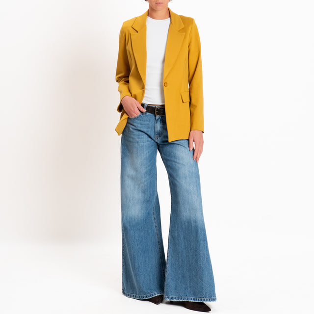 Zeroassoluto-Giacca JENNY punto milano con spalline - Senape