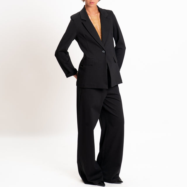 Zeroassoluto-Giacca JENNY punto milano con spalline - nero