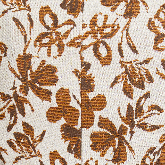 Zeroassoluto-Giacca JIN elasticizzata - floreale lurex gesso/cuoio/rame