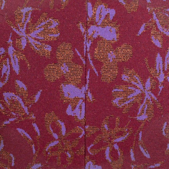 Zeroassoluto-Giacca JIN elasticizzata - floreale lurex vino/lavanda/rame