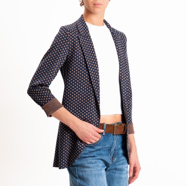 Zeroassoluto-Giacca JIN elasticizzata - geometrica blu/beige/rame