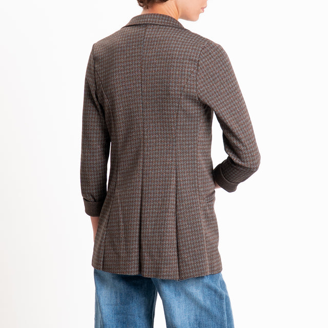 Zeroassoluto-Giacca JIN elasticizzata - pied de poule lurex choco/grigio/bronzo