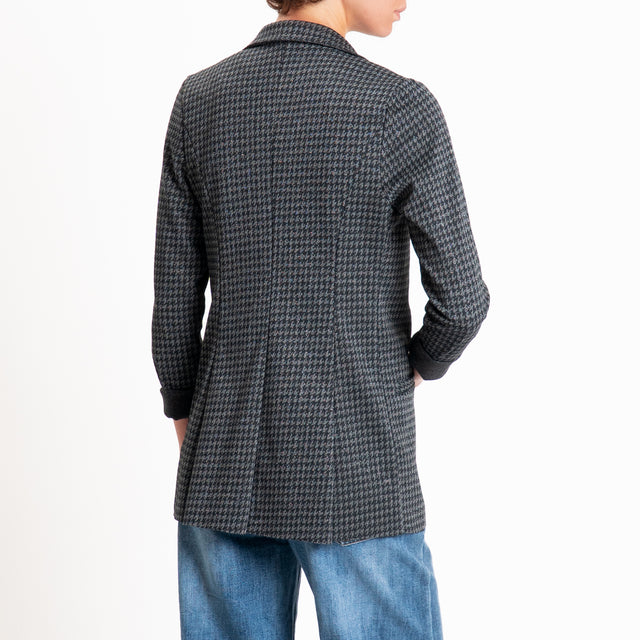 Zeroassoluto-Giacca JIN elasticizzata - pied de poule lurex nero/grigio/silver