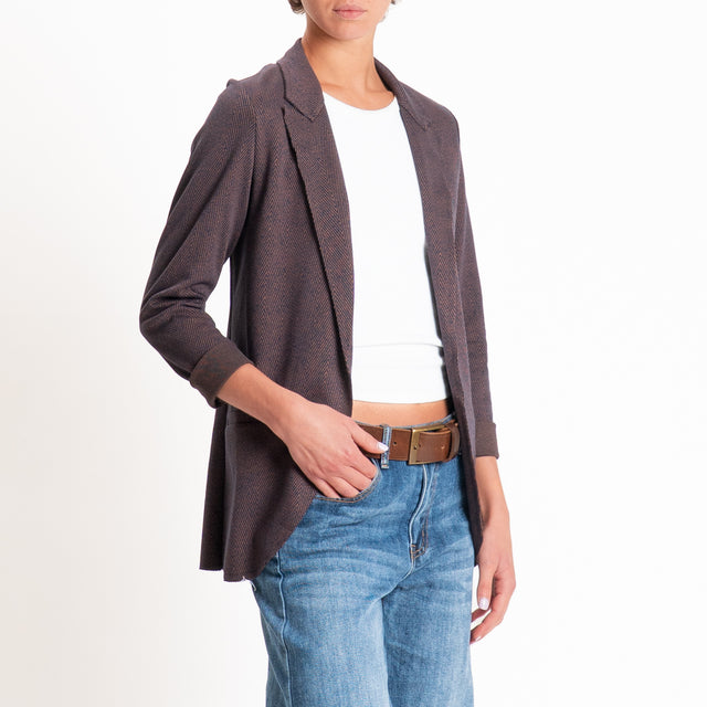 Zeroassoluto-Giacca JIN elasticizzata - resca blu/cuoio