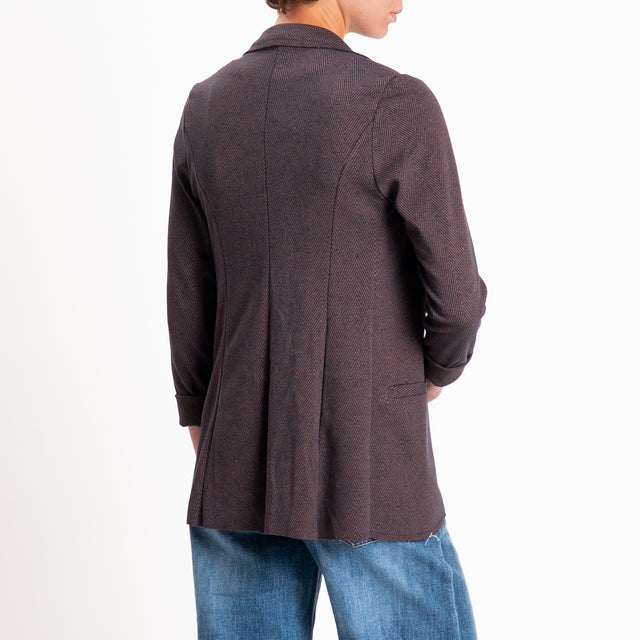 Zeroassoluto-Giacca JIN elasticizzata - resca blu/cuoio
